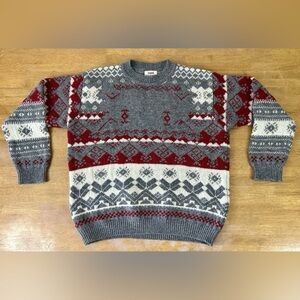 Sisley Multicolor Crewneck Wool Kitted Made In Italy Men Sweater XL